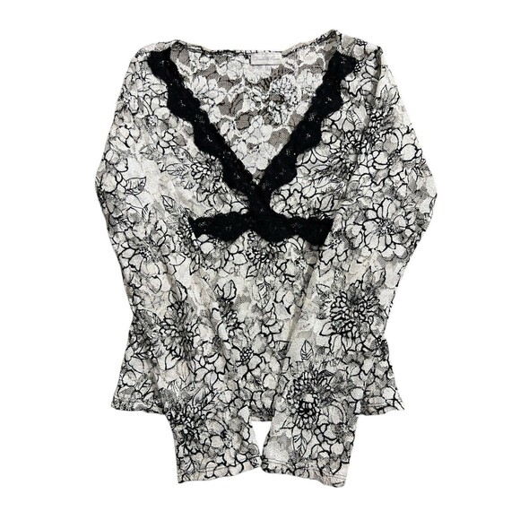 Y2K Charlotte Ruse Floral  Lace Top Longe Sleeve Whimsigoth Grunge Romantic - Picture 1 of 12